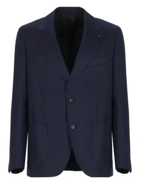   Lardini  Blue Wool Blend Jacket Blue  Blazer 
