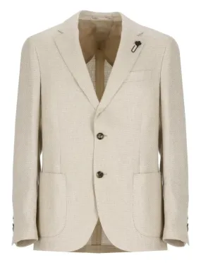   Lardini  Cashmere And Silk Jacket Neutrals  Blazer 