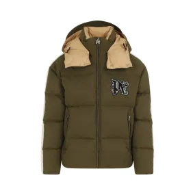   Palm Angels  Monogram Track Down Jacket Green  Daunenjacken 